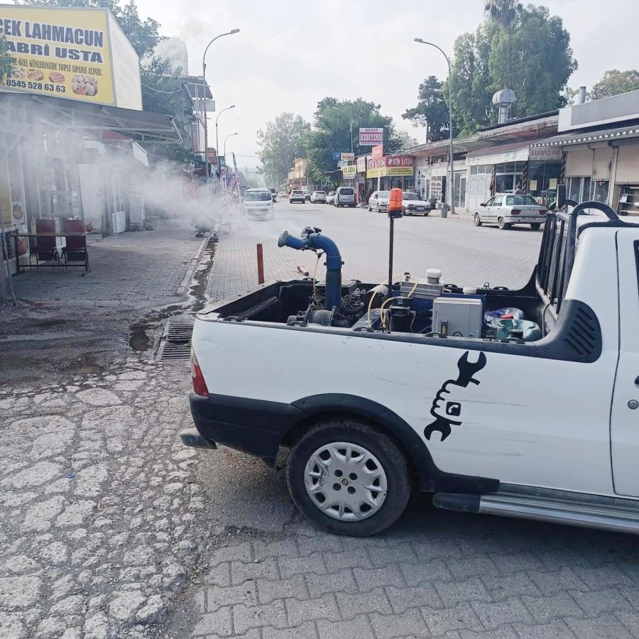Belediye ekipleri, temizlik ve ilaçlama yapıyor 