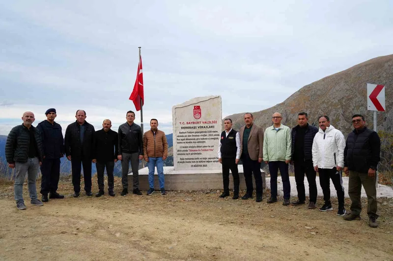 Derebaşı Virajları’na Bayburt’tan künye taşı dikildi
