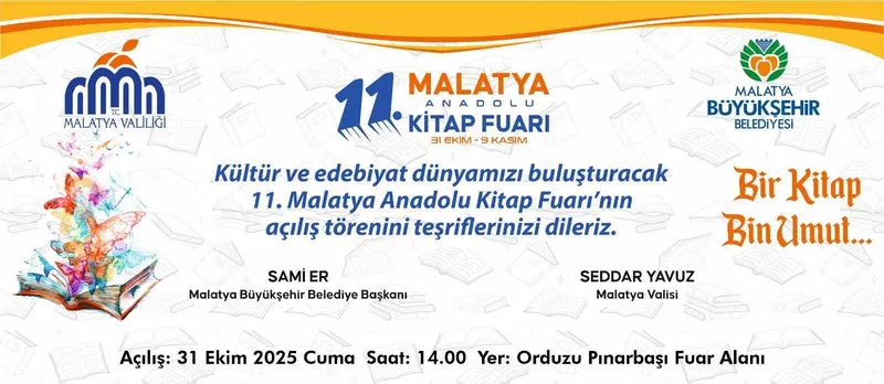 11. Malatya Anadolu Kitap ve Kültür Fuarı açılıyor

