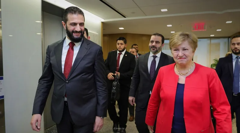Suriye Devlet Başkanı eş-Şara, IMF Genel Merkezi’ni ziyaret etti
