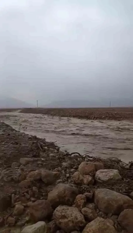 Mardin’de sağanak yağış sonucu dere taştı

