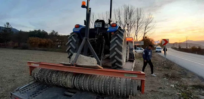 Bolu’da tarım aletinin altında kalan çiftçi ağır yaralandı
