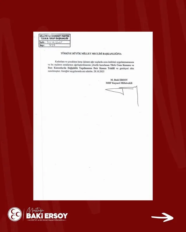 Ersoy’dan kadınlara ve çocuklara yönelik işlenen şiddet hakkında kanun teklifi
