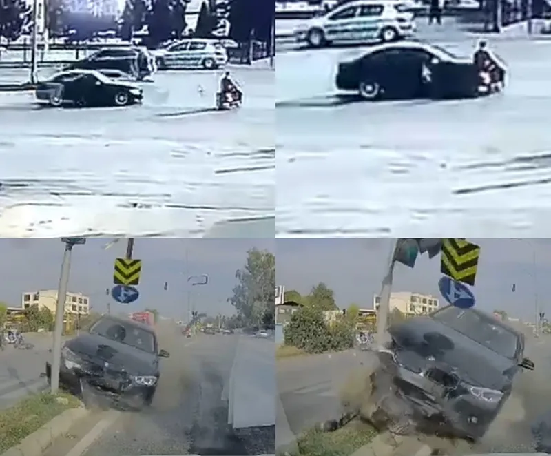 Kaza anları araç ve güvenlik kamerasına yansımıştı: 