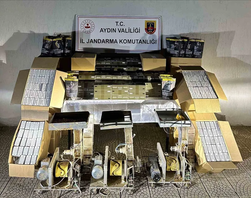 Halı yıkama dükkanı görünümlü iş yerinde kaçak sigara imalatı
