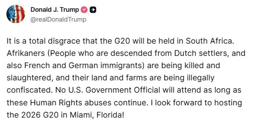 ABD Başkanı Trump’tan G20 Zirvesi tepkisi: 