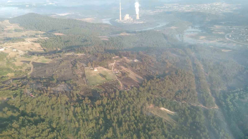 Bursa’daki yangın söndürüldü, yeşil orman griye döndü
