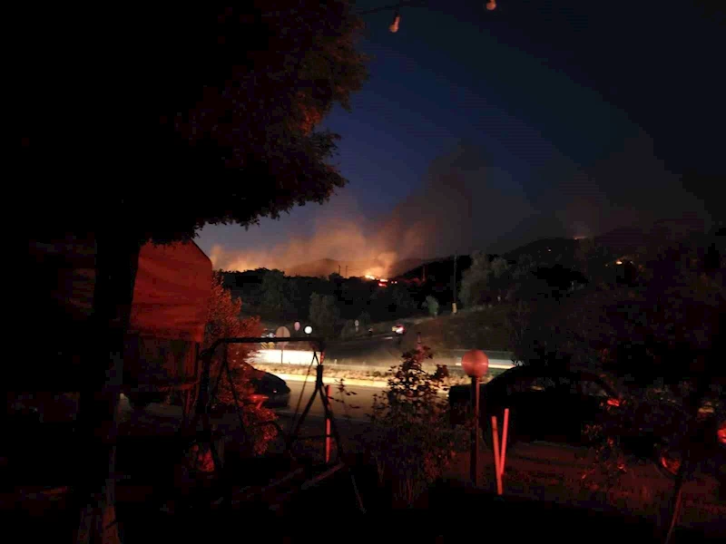 Aydın’daki yangını söndürme çalışmalarına gece görüşlü helikopterler havadan destek veriyor
