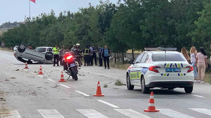 Karaman’da otomobil takla attı: 2’si çocuk 4 yaralı
