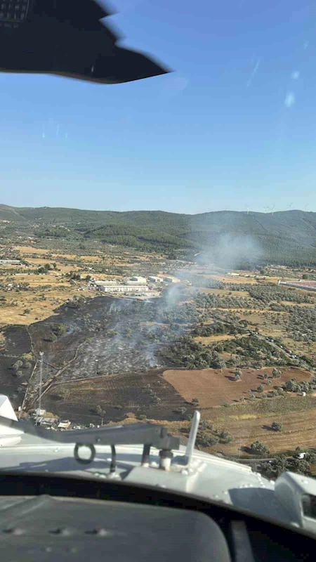 Bodrum’da çıkan zirai alan yangını büyümeden söndürüldü
