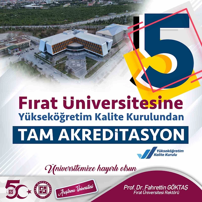 FÜ’nün 50’nci yılında önemli bir başarı daha: YÖKAK’tan tam akreditasyon
