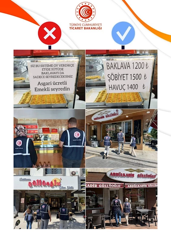 Ticaret Bakanlığından tatlı tezgahı görseline ilişkin açıklama
