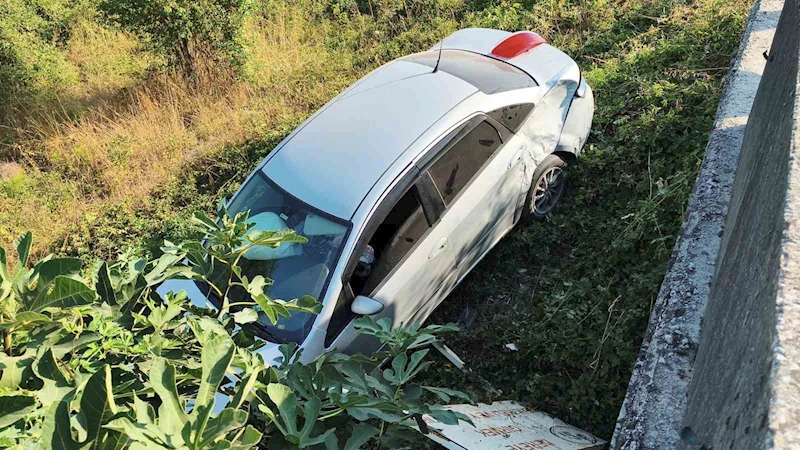 Kontrolden çıkan otomobil tarlaya uçtu 1 kişi yaralandı
