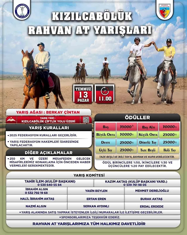 Tavas Belediyesi Rahvan At Yarışları heyecanı yaşatacak
