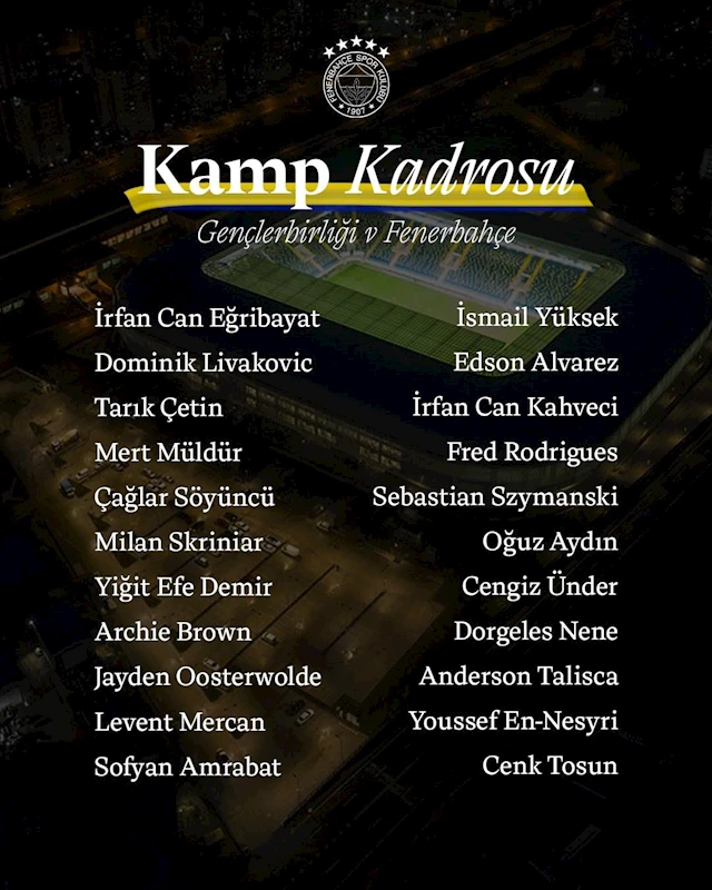 Fenerbahçe’nin Gençlerbirliği maç kadrosu belli oldu
